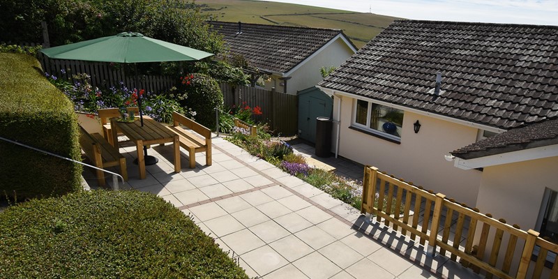 Lundy View Woolacombe Holiday Cottages Paved Garden