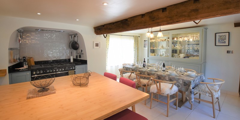 The Long Cottage Nethercott Holiday Cottage Dining Kitchen